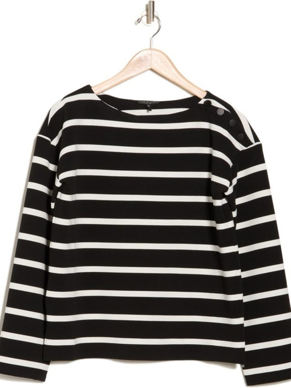 Rag & Bone Irina Textured Stripe Long Sleeve Top